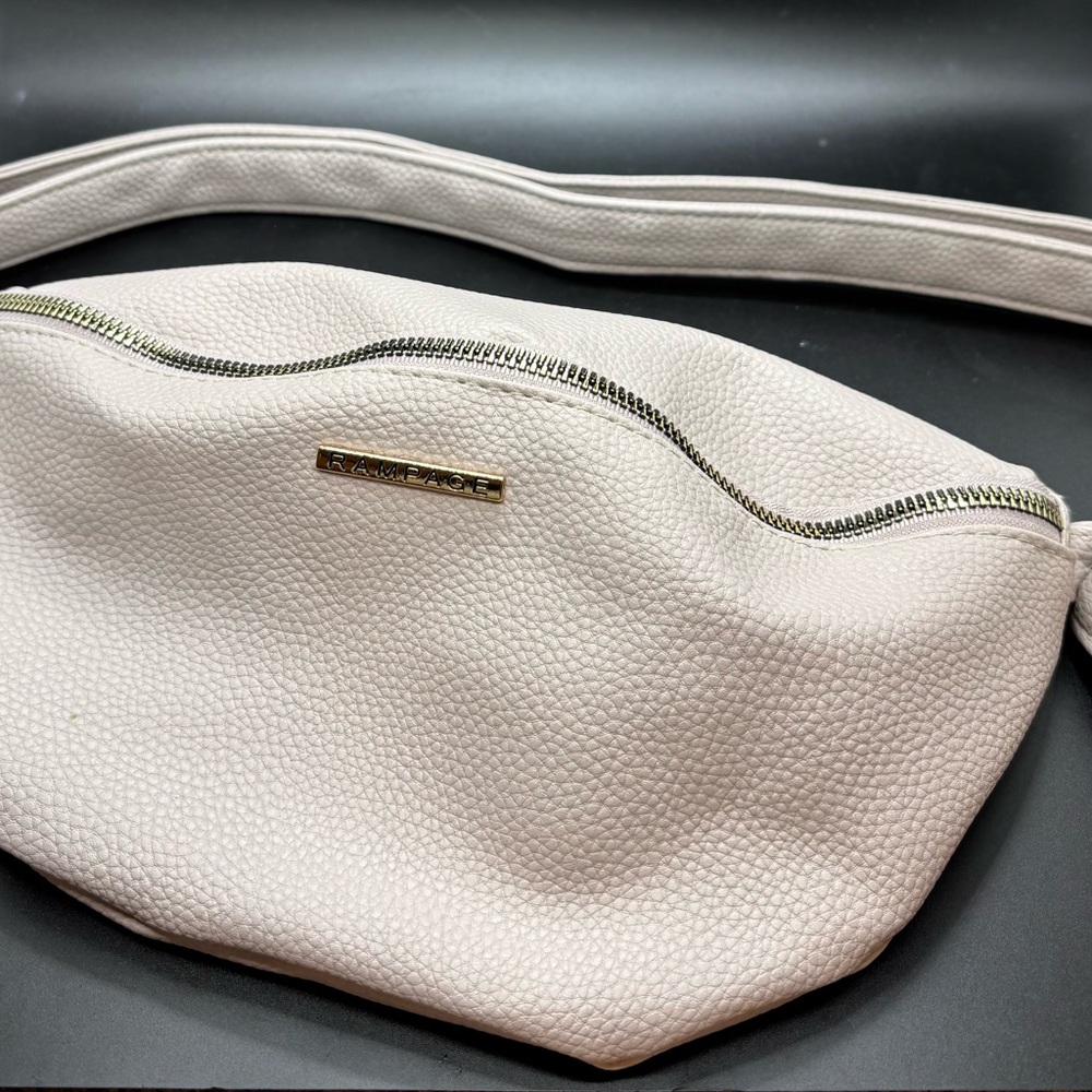 Rampage Crossbody Bag One Zip Adjustable Strap Beige